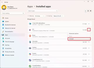 Windows 11 uninstall conflicting app